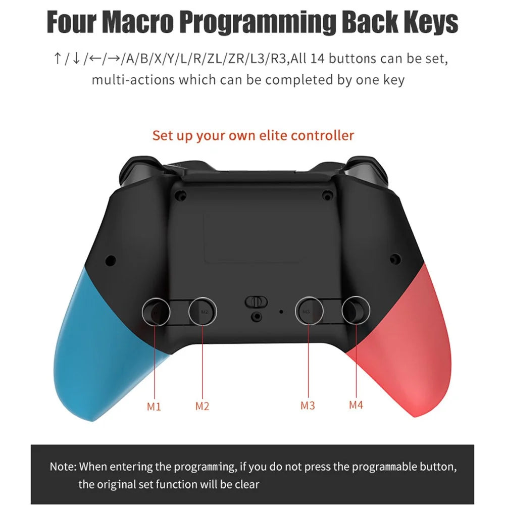 SW531 Wireless Gaming Controller for Nintendo Switch , Bluetooth-compatible Gamepad with LED Light - Red+Black+Blue - 6