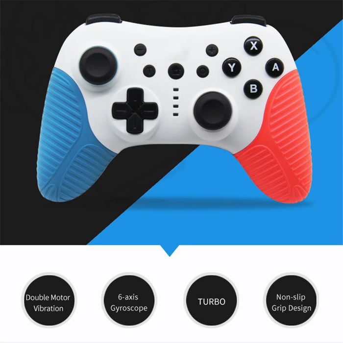 HS-SW510 Wireless Controller for Nintendo Switch , Bluetooth-compatible Multi-Platform Gamepad Joystick with Turbo Function - Red+Blue - 3