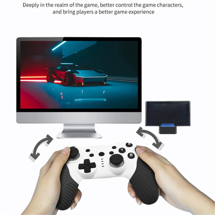 HS-SW510 Wireless Controller for Nintendo Switch , Bluetooth-compatible Multi-Platform Gamepad Joystick with Turbo Function - Red+Blue - 6
