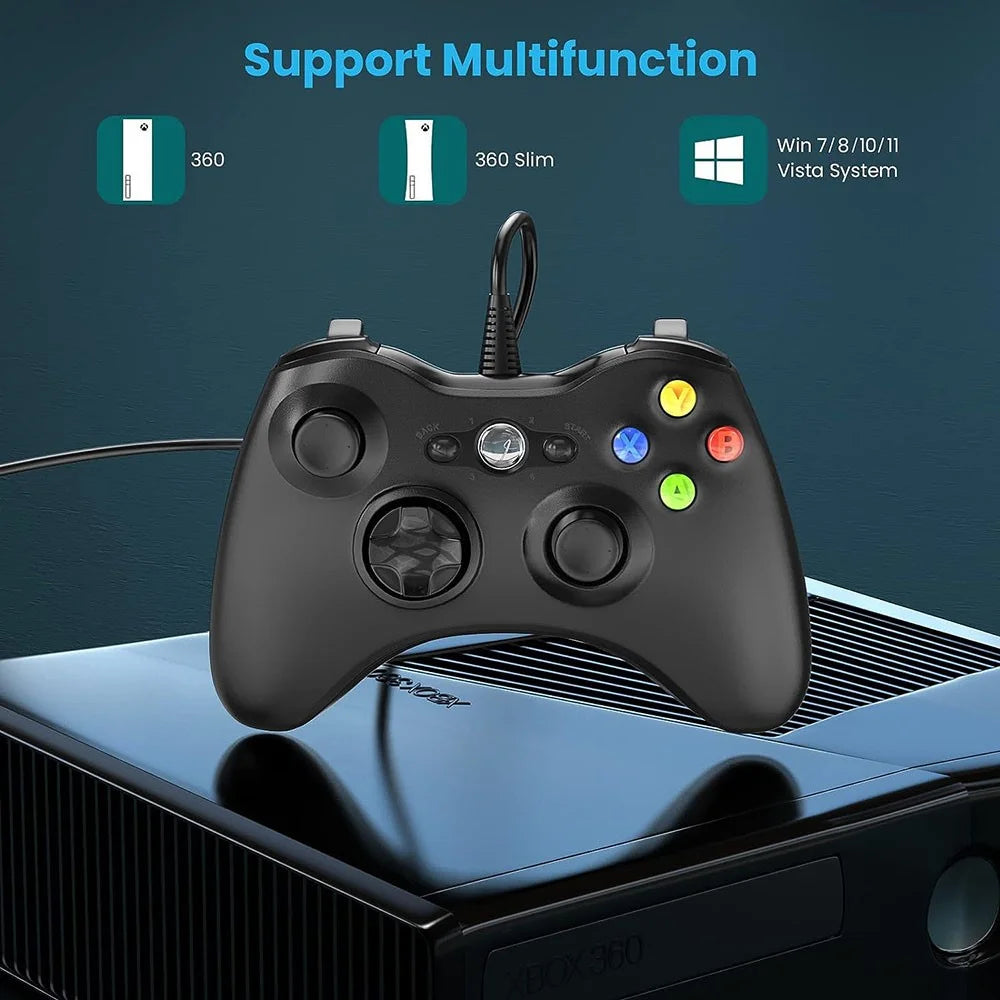 8610 Wired Gamepad for 360 Console Game Controller Compatible with PC Windows - 3