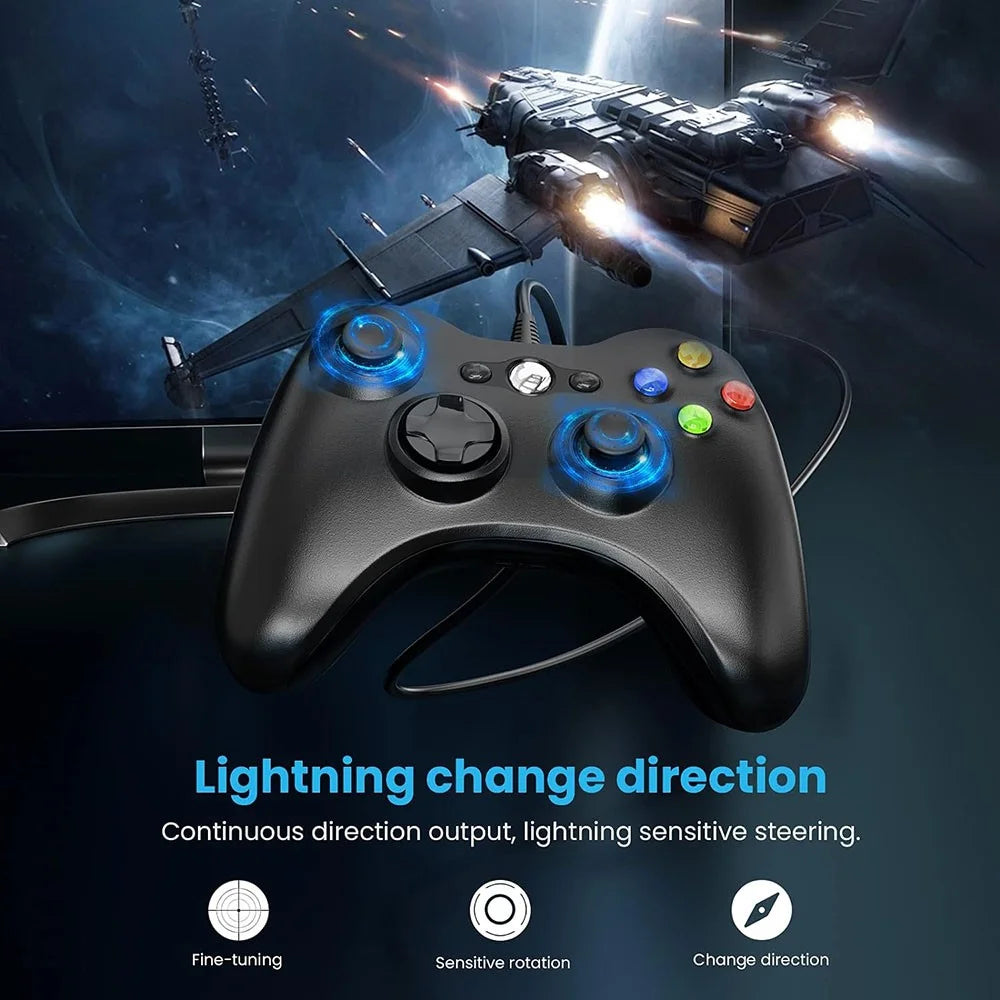 8610 Wired Gamepad for 360 Console Game Controller Compatible with PC Windows - 4