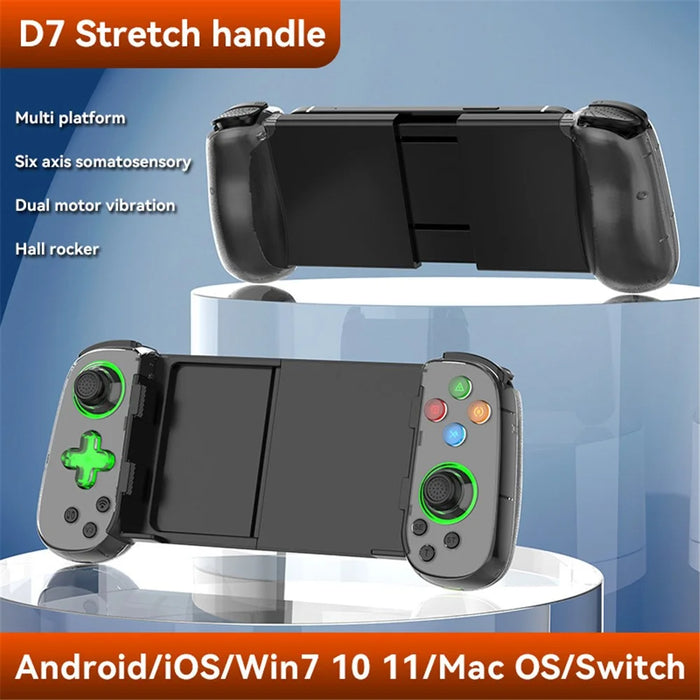 D7 Stretchable Wireless Controller for Game Console Bluetooth-compatible Gamepad Left / Right Hall Rocker Game Handle - Black - 2