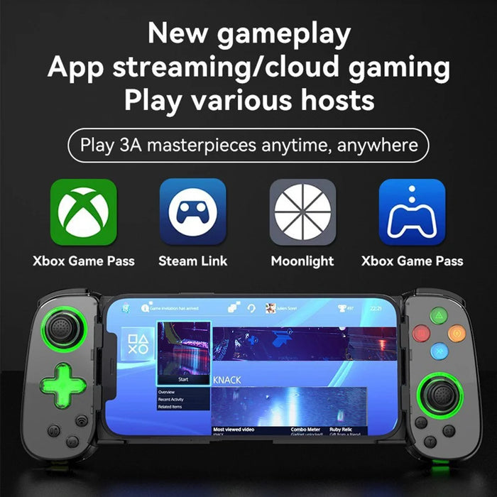 D7 Stretchable Wireless Controller for Game Console Bluetooth-compatible Gamepad Left / Right Hall Rocker Game Handle - Black - 4