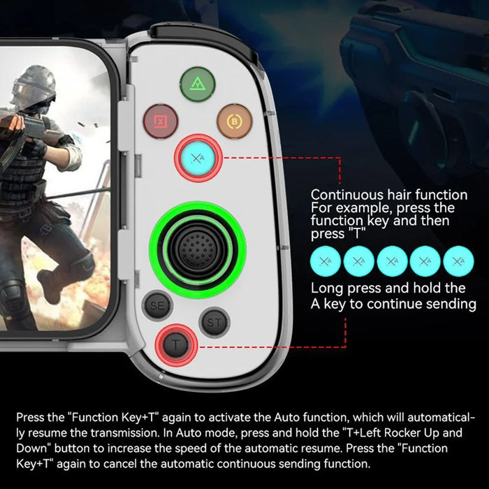 D7 Stretchable Wireless Controller for Game Console Bluetooth-compatible Gamepad Left / Right Hall Rocker Game Handle - Black - 5