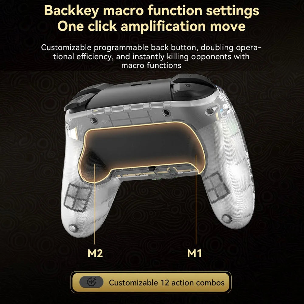 S09 Six Axis Vibration Bluetooth-compatible Controller TURBO Comb Wireless Gamepad with Dazzling Light for E-Sports - Transparent - 5