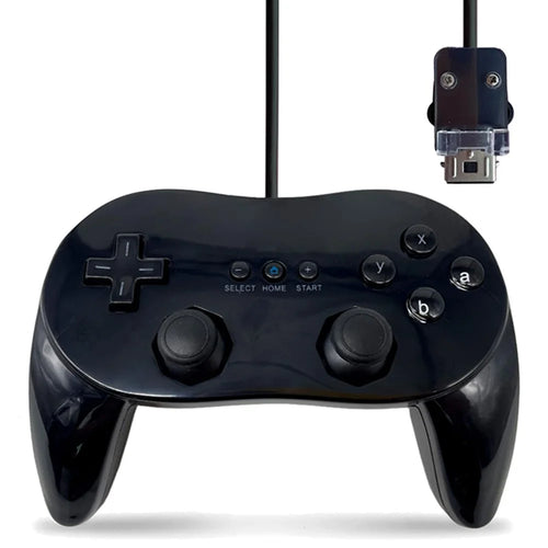 8553 Gamepad for Nintendo Wii, WiiU Game Console Wired Controller with 1.1m Cable - Black - 1