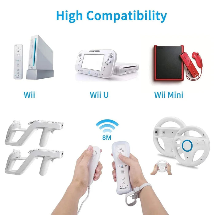 8512 For Wii U / Wii Console Remote Controller Game Wireless Handle Grip Built-In Motion Plus - Black - 4