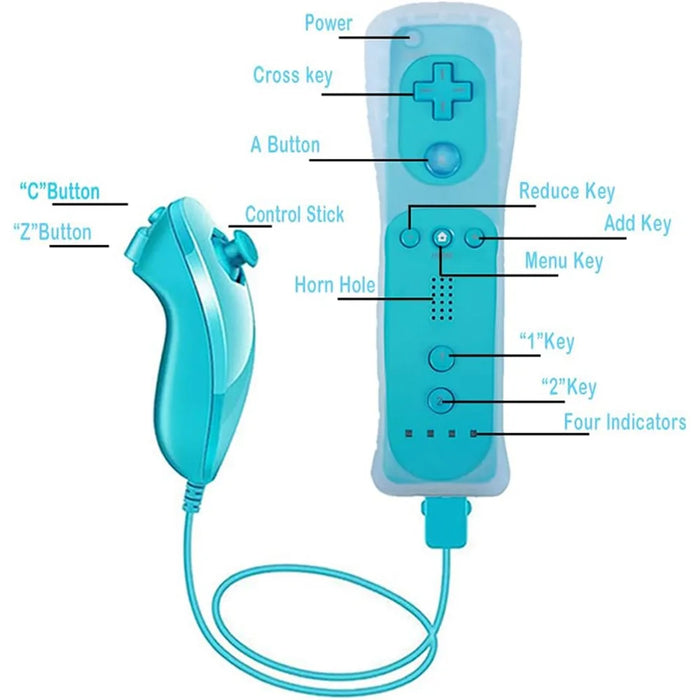 8511 For Wii U No Delay Wireless Connection Right and Left Game Handle Controller Gamepad - Baby Blue - 3