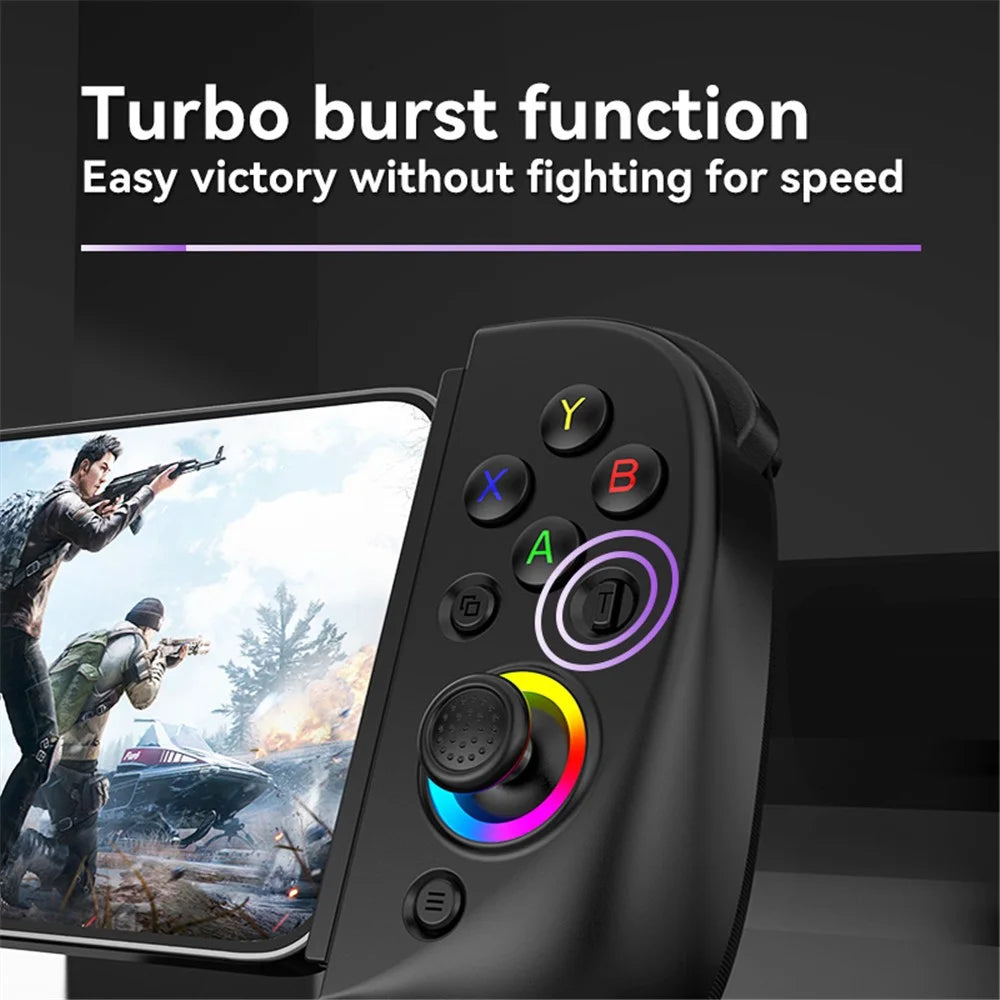 D8 Cell Phones Stretchable Controller Wireless Bluetooth-compatible Gamepad with RGB Light for PS3, PS4, Nintendo Switch - Black - 5