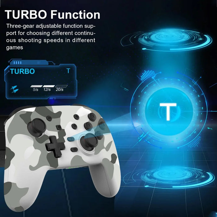 S07 Six Axis Vibration Bluetooth-compatible Controller for E-Sports TURBO Function Wireless Gamepad - Camo White - 6