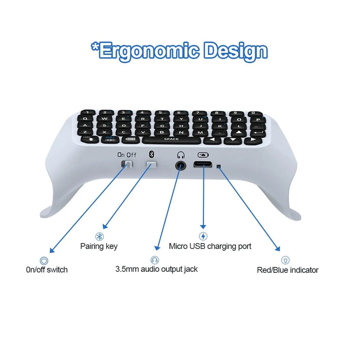 JYS P5121 Compatible with PS5 Controller Bluetooth-compatible Keyboard 500mAh Wireless Gaming Keypad Built-In Speaker Chat Voice - 4