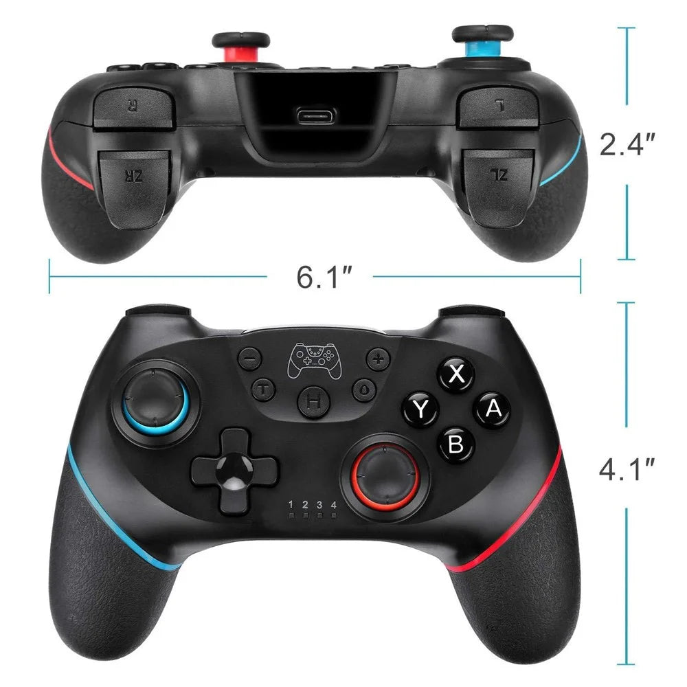 SW001+ Wireless Bluetooth-compatible Controller for Nintendo Switch Gamepad with Vibration, 6-Axis Motion Sensor - Black - 7