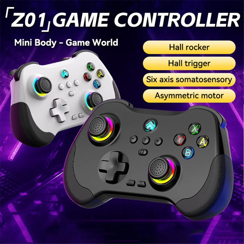 Z01 Wireless Bluetooth-compatible Controller for Nintendo Switch, Android, iOS, PC Gamepad with Hall Effect Triggers - Black - 2