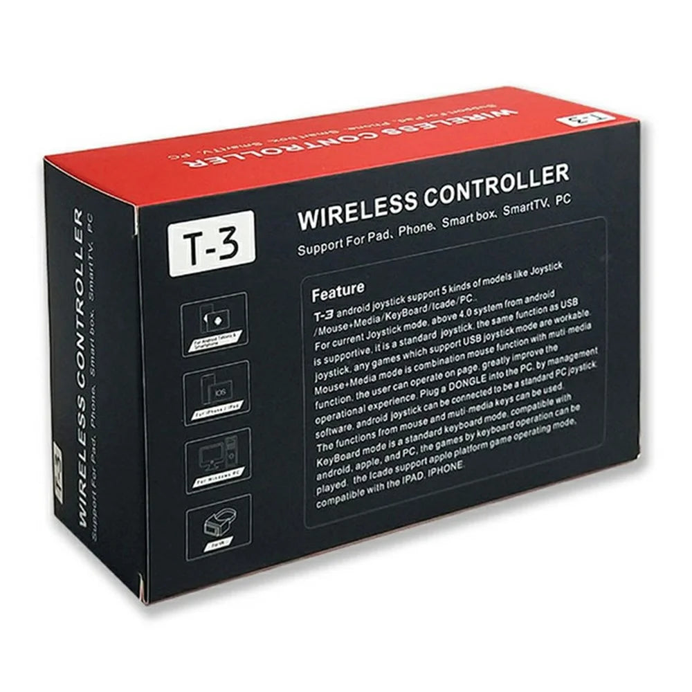 T3 Wireless Gamepad for Smartphones, Tablets - Bluetooth-compatible Controller - 5