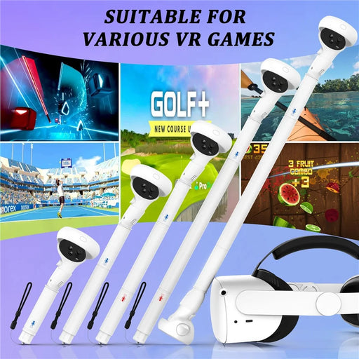 1 Pair For Meta Quest 2 VR Extension Grips VR Game Controllers Handle - White - 2
