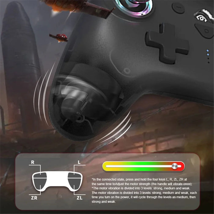 TOPWOLF Wireless Bluetooth-compatible Game Controller with RGB Lights for Nintendo Switch / PC / iOS / Android - 5