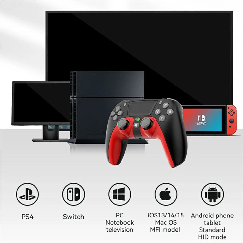 P08 PS4 Wireless Bluetooth-compatible Game Controller Compatible with PS4, Android, iOS, Switch - Blue / Black - 3