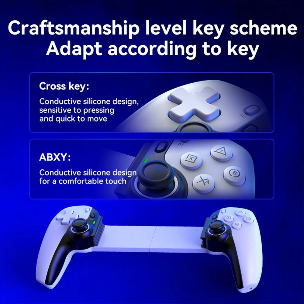 D9 Retractable Wireless Game Controller for Nintendo Switch Tablet Phone - White - 7