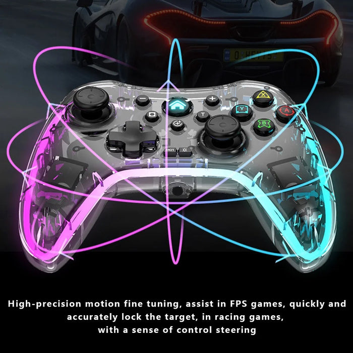 SO3 For Nintendo Switch Phone Laptop Game Controller RGB Transparent Bluetooth-compatible Gamepad - 3