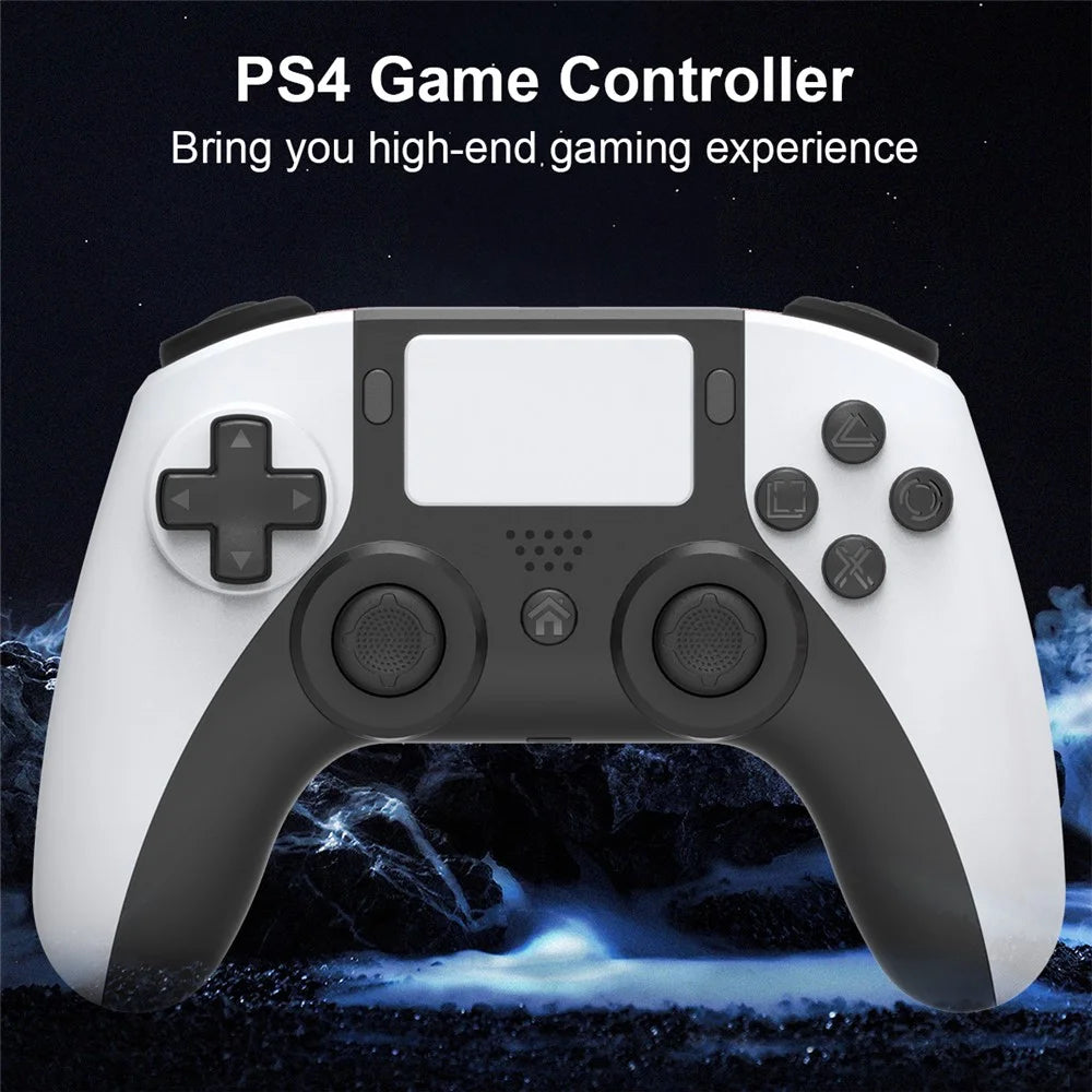 TOPWOLF HS-PS4252 For PS4 Bluetooth-compatible Controller PC Programmable Dual Vibration Gamepad - Black  /  White - 4
