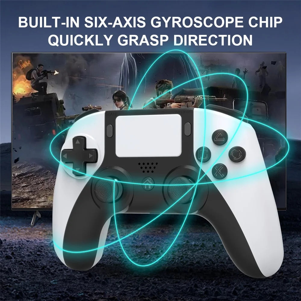 TOPWOLF HS-PS4252 For PS4 Bluetooth-compatible Controller PC Programmable Dual Vibration Gamepad - Black  /  White - 6