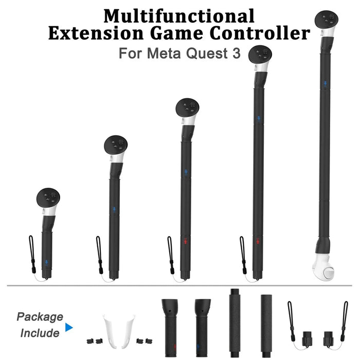 4-In-1 VR Gaming Controller Extension Cover For Meta Quest 3 Auxiliary Tool - Black - 5