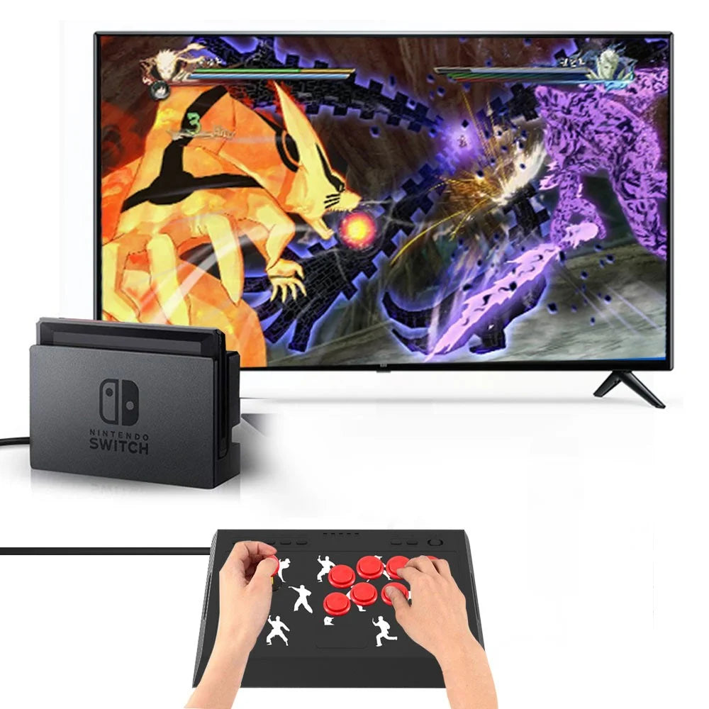 JYS Arcade Combat Stick Joystick Game Controller for PC X-input/Nintendo Switch - 1