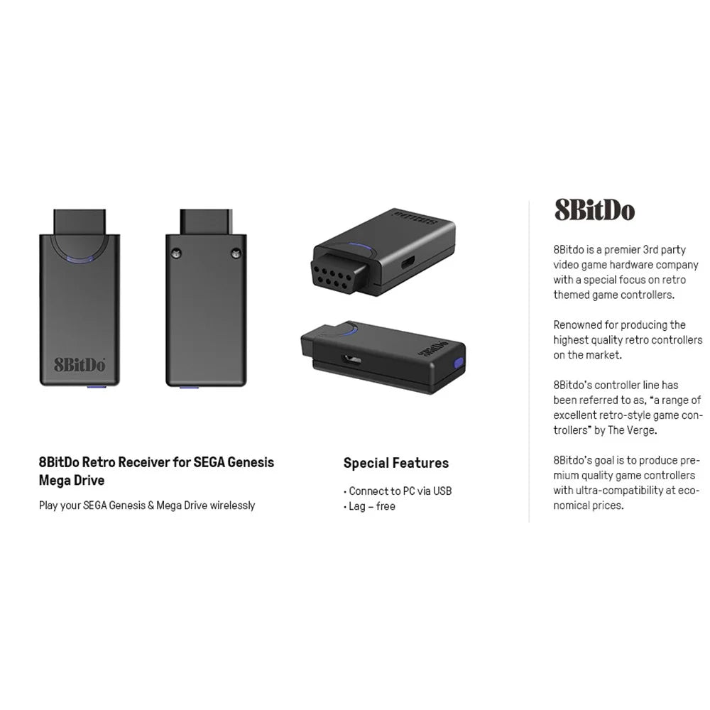 8BITDO Bluetooth-compatible Retro Receiver for Genesis & Mega Drive - 4