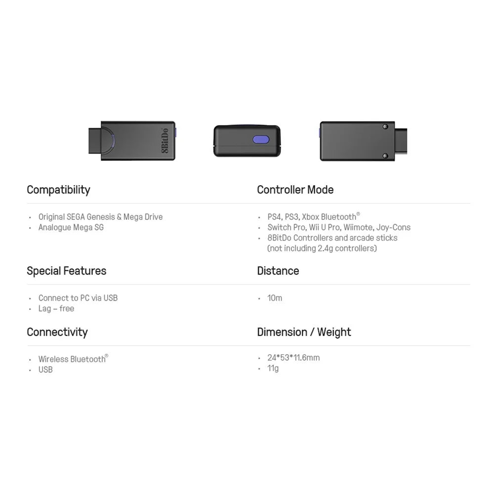 8BITDO Bluetooth-compatible Retro Receiver for Genesis & Mega Drive - 5