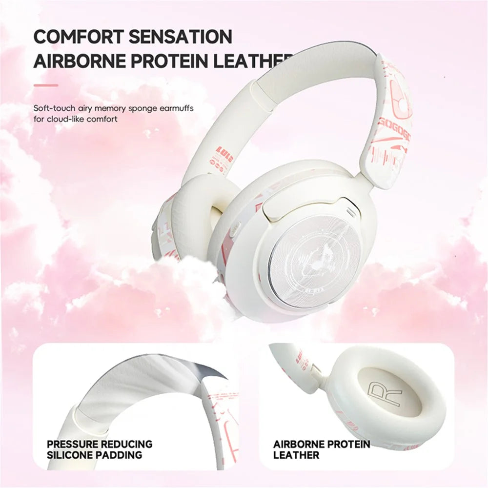 GT1 Bluetooth-compatible 5.4 Wireless Headset ANC Noise Reduction Gaming Headphones - Pink - 7