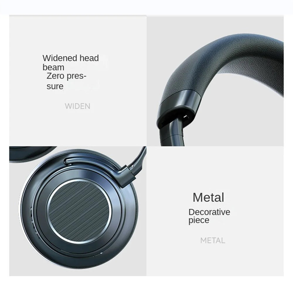 VJ364 ANC Noise Reduction Over-Ear Wireless Headset Bluetooth-compatible Heavy Bass Music Gaming Headphone - Black - 6