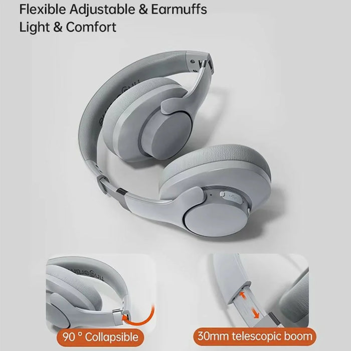 BT048 Active Noise Cancelling Wireless Headphone Bluetooth-compatible Heavy Bass Over-Ear Gaming Music Headset - Grey - 2