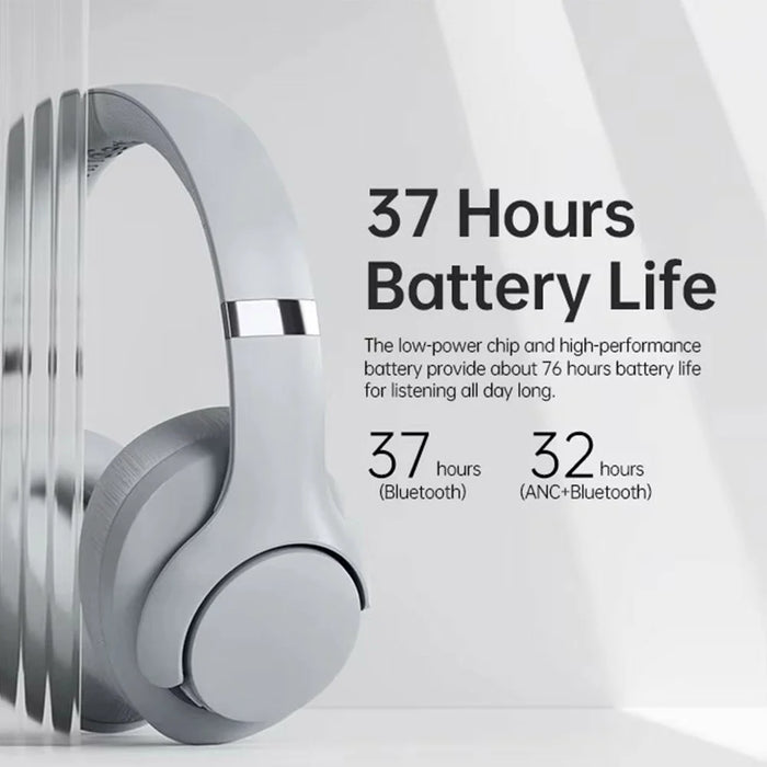 BT048 Active Noise Cancelling Wireless Headphone Bluetooth-compatible Heavy Bass Over-Ear Gaming Music Headset - Grey - 4