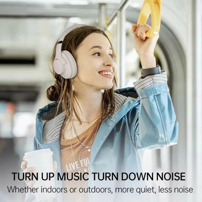 BT048 Active Noise Cancelling Wireless Headphone Bluetooth-compatible Heavy Bass Over-Ear Gaming Music Headset - Grey - 7
