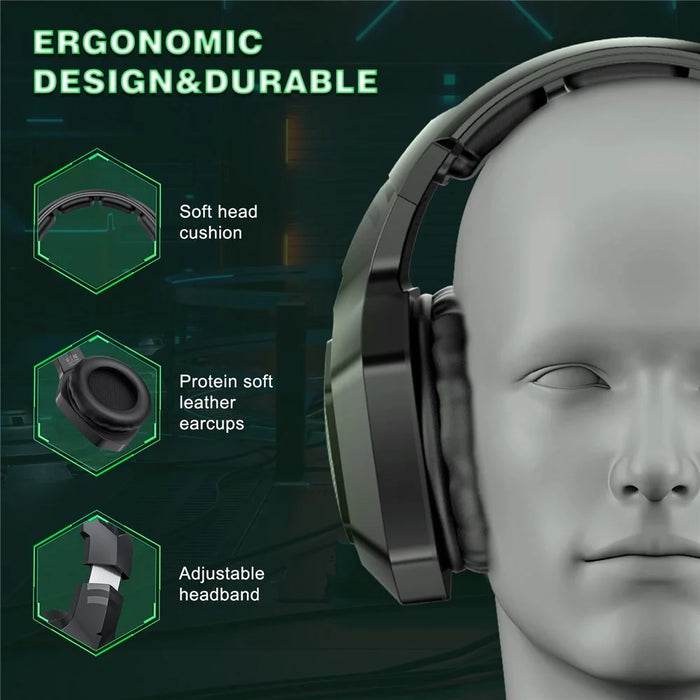 ONIKUMA B100 2.4G Wireless / Bluetooth-compatible 5.3 / Wired Over-ear Headset RGB Light E-sports Gaming Headphone - Black - 6