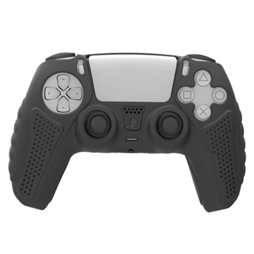 HONSON Protective Case for Sony Playstation 5 Console Anti-Slip Silicone Skin Cover - Black - 1