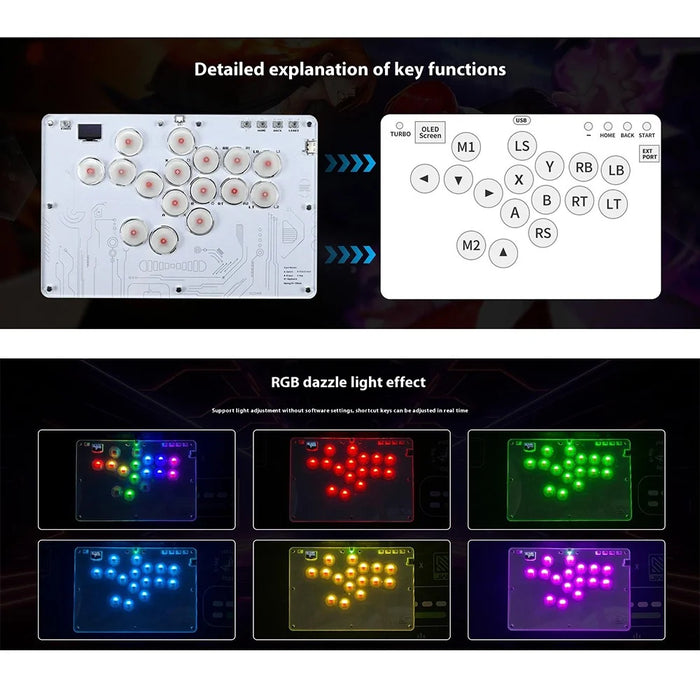 HONSON HS-JOY100 16 Keys All-Button Controller Street Fight Arcade Game Keyboard - 4