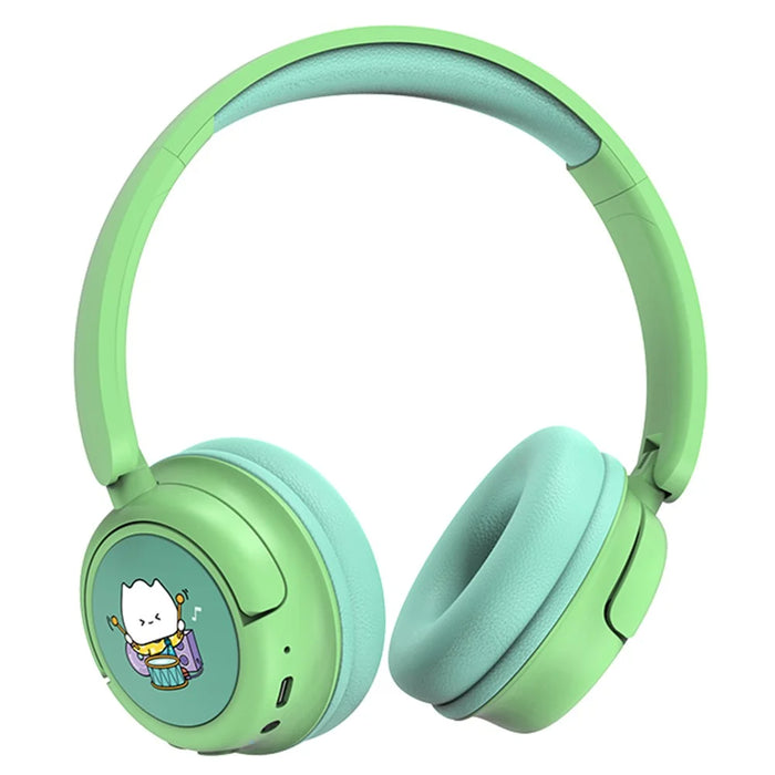 WIWU KTD-2 Kids Over-ear Bluetooth-compatible Headphone Wireless Earphone Children Music Headset - Green - 1