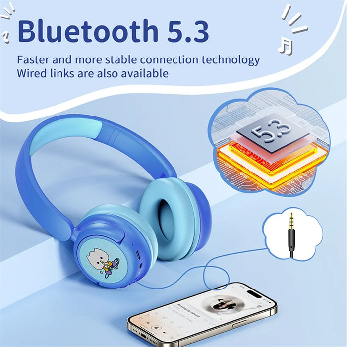 WIWU KTD-2 Kids Over-ear Bluetooth-compatible Headphone Wireless Earphone Children Music Headset - Green - 5