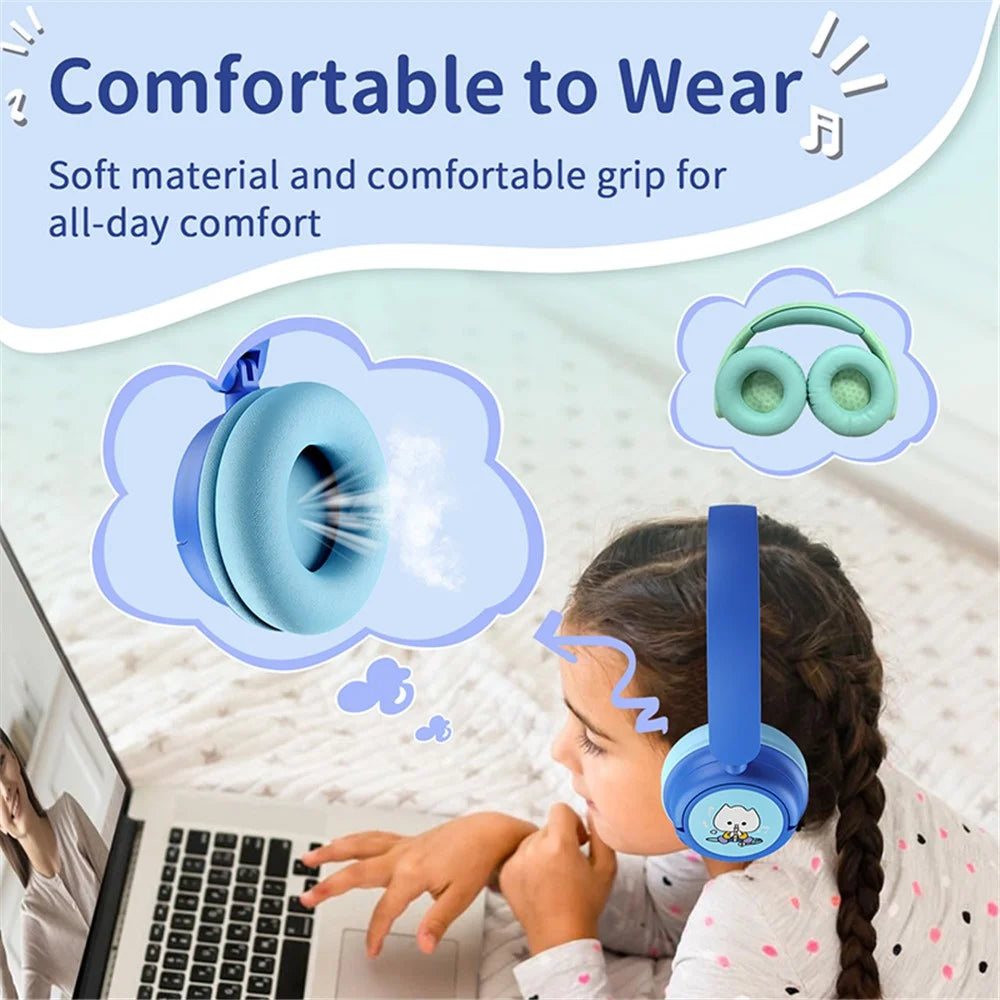 WIWU KTD-2 Kids Over-ear Bluetooth-compatible Headphone Wireless Earphone Children Music Headset - Green - 7