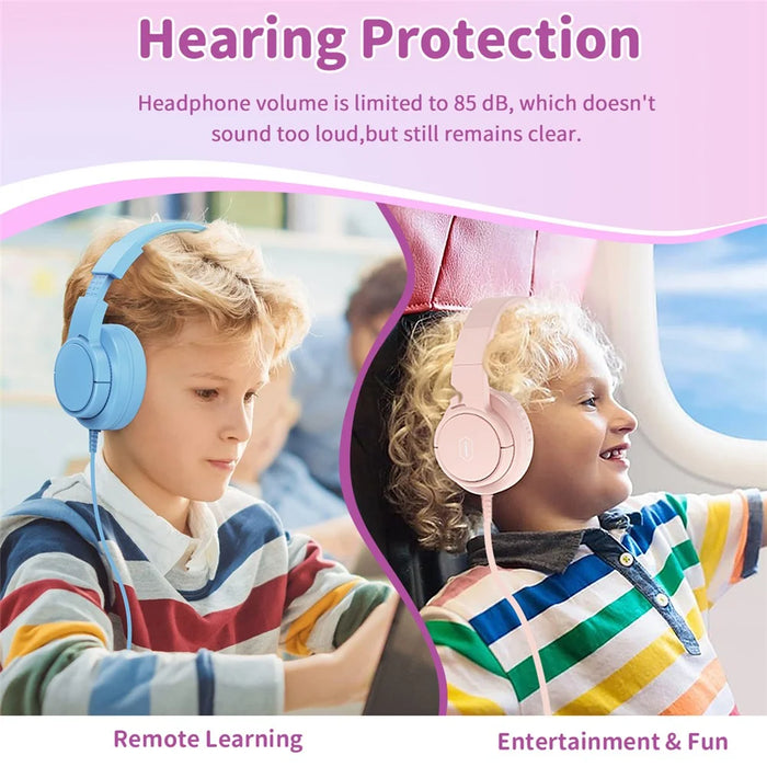 WIWU KTD-01 Foldable Wired Headset Kids Portable Headphone Music Earphone for Children - Blue - 7