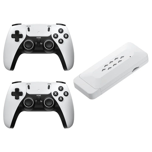 m22 Game Stick 4K, Dual 2.4G Wireless Game Controllers with 128G 30000+ Games for TV - 1