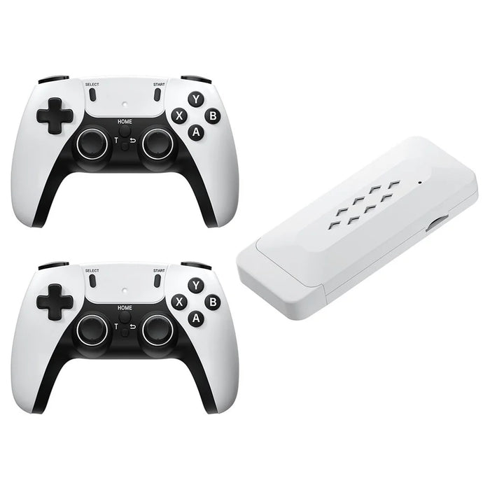m22 Game Stick 4K, Dual 2.4G Wireless Game Controllers with 128G 30000+ Games for TV - 1
