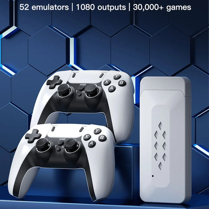 m22 Game Stick 4K, Dual 2.4G Wireless Game Controllers with 128G 30000+ Games for TV - 2