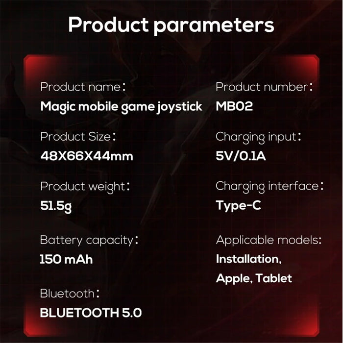 MB02 Mobile Phone Game Joystick Mobile Gaming Controller for iOS 16, Android Phones - 6
