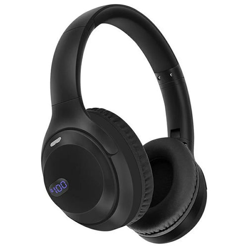 AKZ-15 Bluetooth-compatible 5.3 Over-Ear Headphones HiFi Stereo Foldable Headset with Battery Display - Black - 1