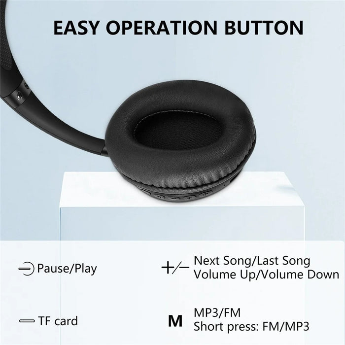 AKZ-18 Over-Ear Headphones Support TF Card HiFi Sound Wireless Bluetooth-compatible Headset - Black - 7