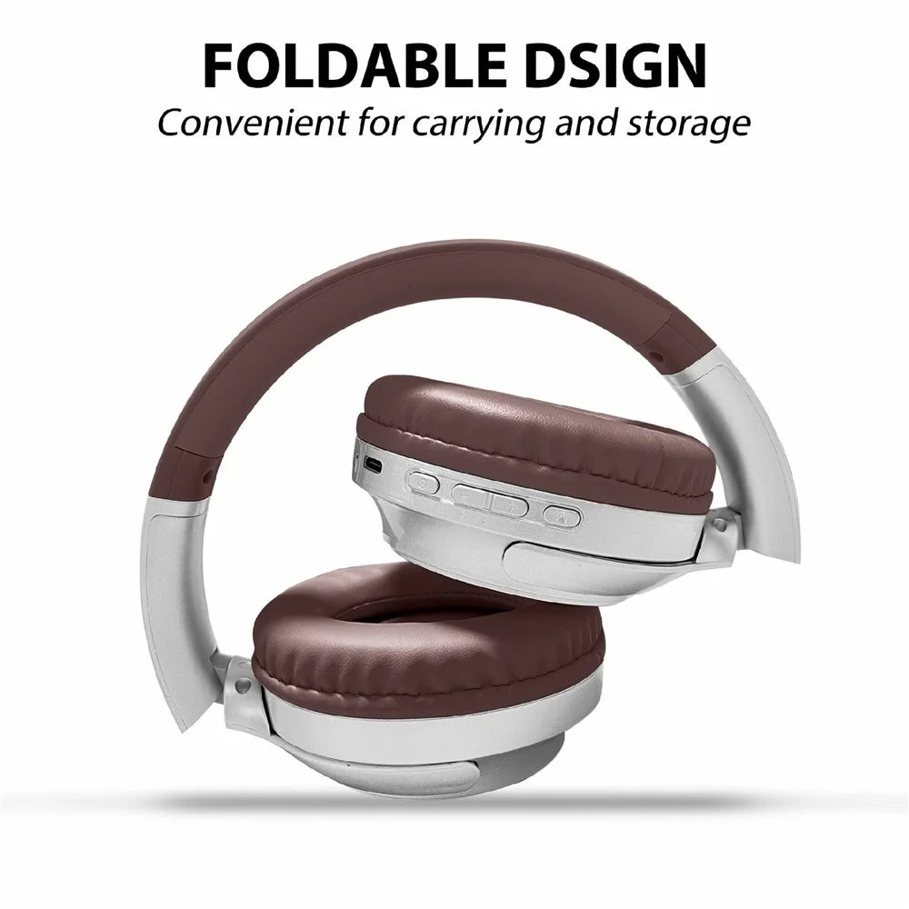 AKZ-16B Over-Ear Bluetooth-compatible Headphone Digital Display Foldable Stereo Music Headset - Black - 4