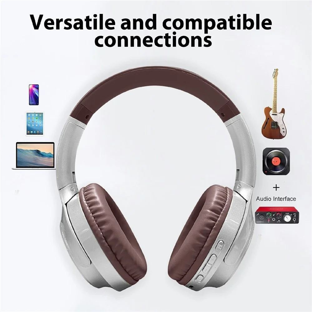 AKZ-16B Over-Ear Bluetooth-compatible Headphone Digital Display Foldable Stereo Music Headset - Black - 5