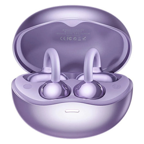 REMAX Cozybuds W29 Clip-On Ear Wireless Earbuds Bluetooth-compatible Music Earphones - Purple - 1
